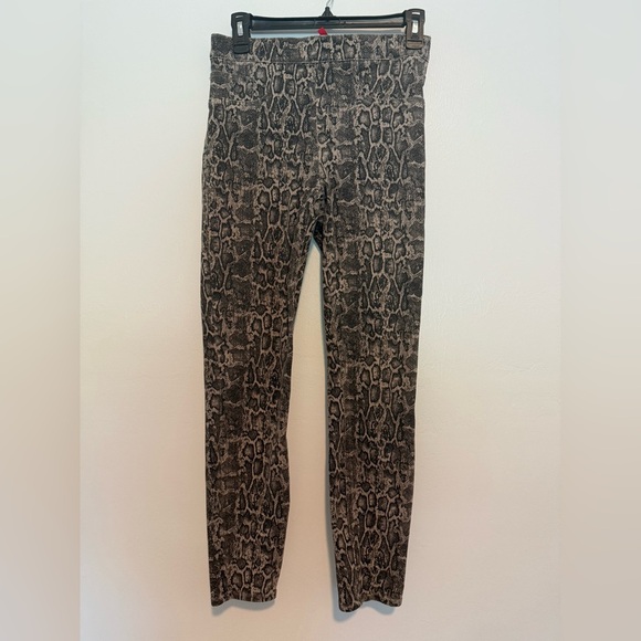 Spanx Jean-ish Ankle Leggings Taupe Snakeskin Sz Small - Picture 2 of 4